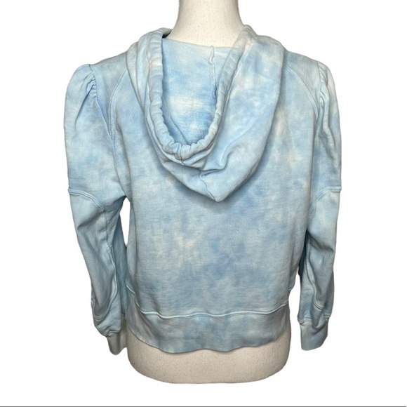 LoveShackFancy Kirby Cropped Tie Dye Hoodie Sweatshirt Pale Blue Size S - Picture 9 of 14